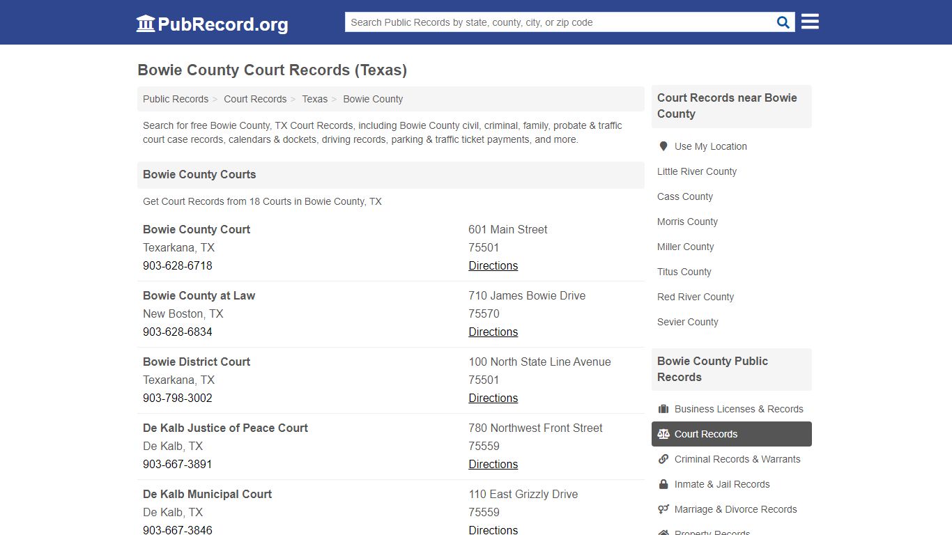 Free Bowie County Court Records (Texas Court Records) - PubRecord.org